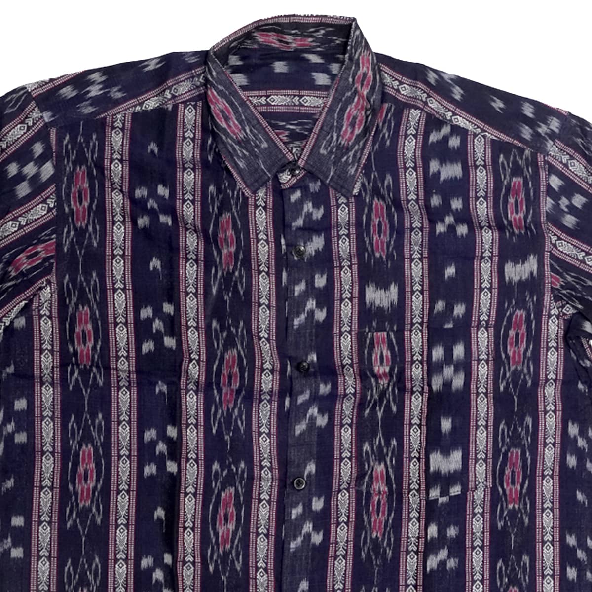 Black- Maroon Sambalpuri Cotton Half Shirt