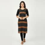 Black and Brown cotton Kurti ladies