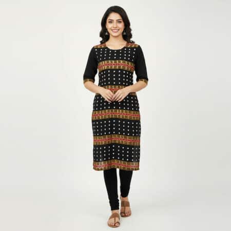 Black and Brown cotton Kurti ladies