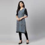 Blue, White and Black cotton Kurti for ladies