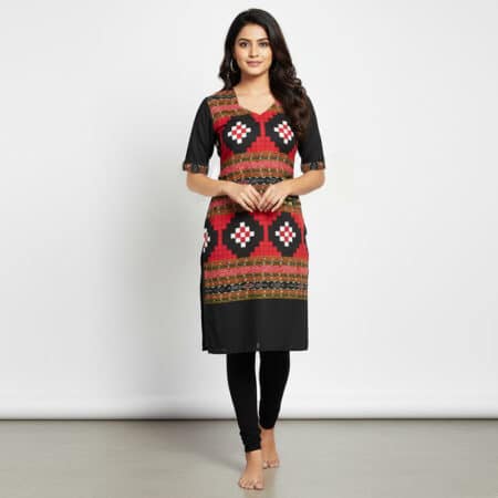 Maroon, Brown and Black cotton Kurti for ladies