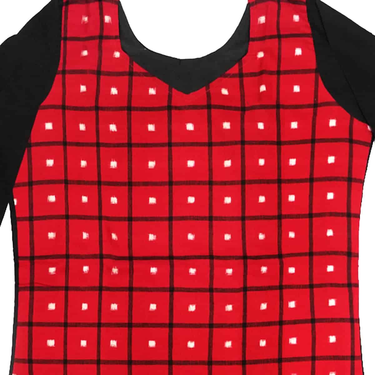 Maroon and Black Sambalpuri handwoven cotton Kurti