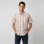 Off-white,Grey- Almond Brown embroided Sambalpuri Cotton Half Shirt for men