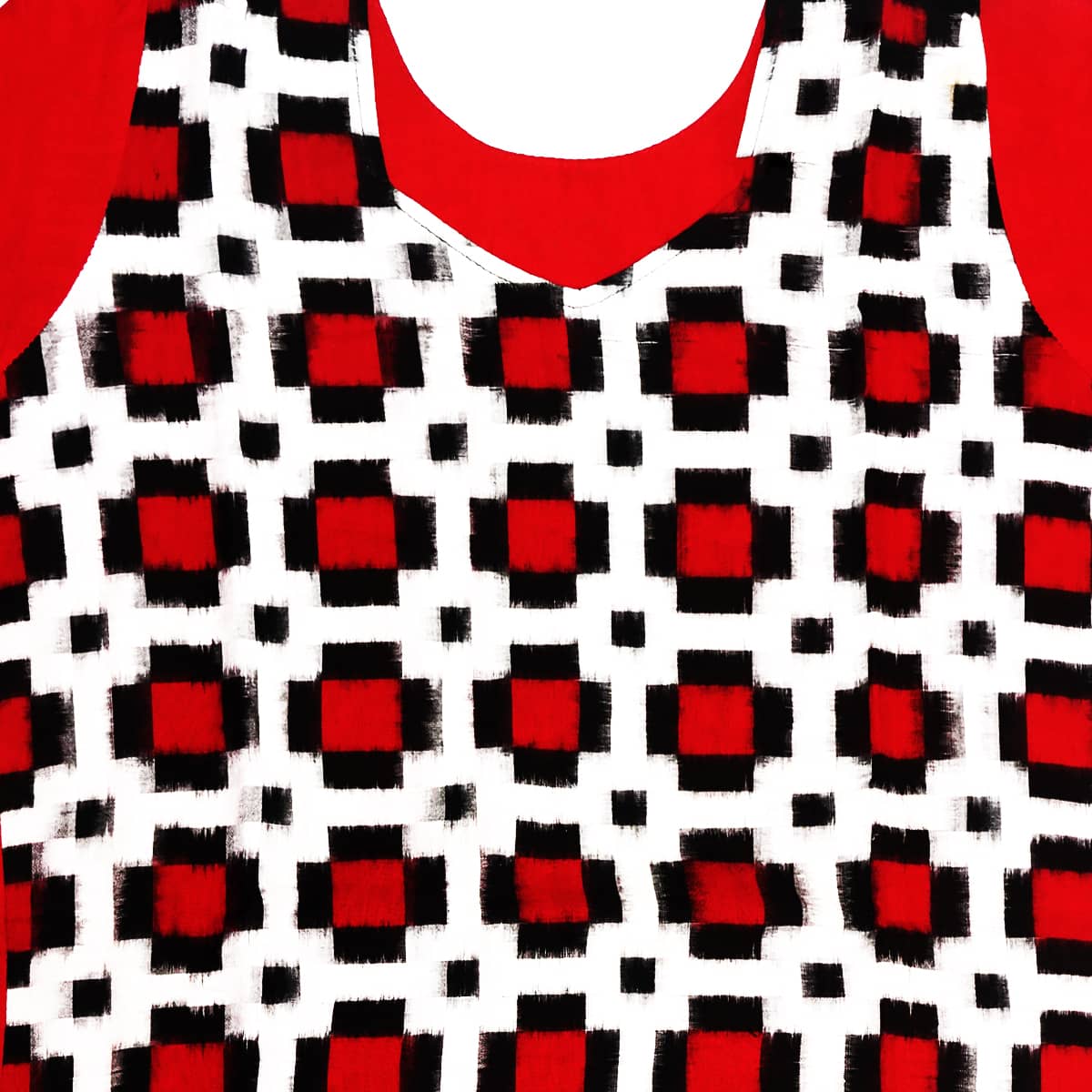 Red and White handwoven cotton Kurti