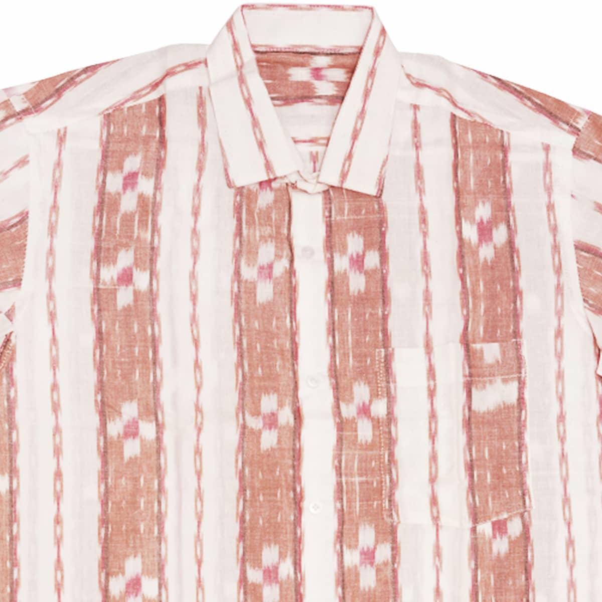 White, Off- White Sambalpuri Cotton Half Shirt