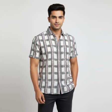 White smoked – Grey Sambalpuri Cotton for men