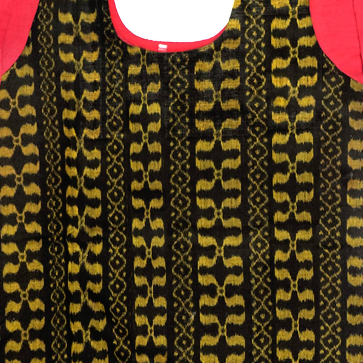Pink, Black and Lime Yellow handwoven cotton Kurti