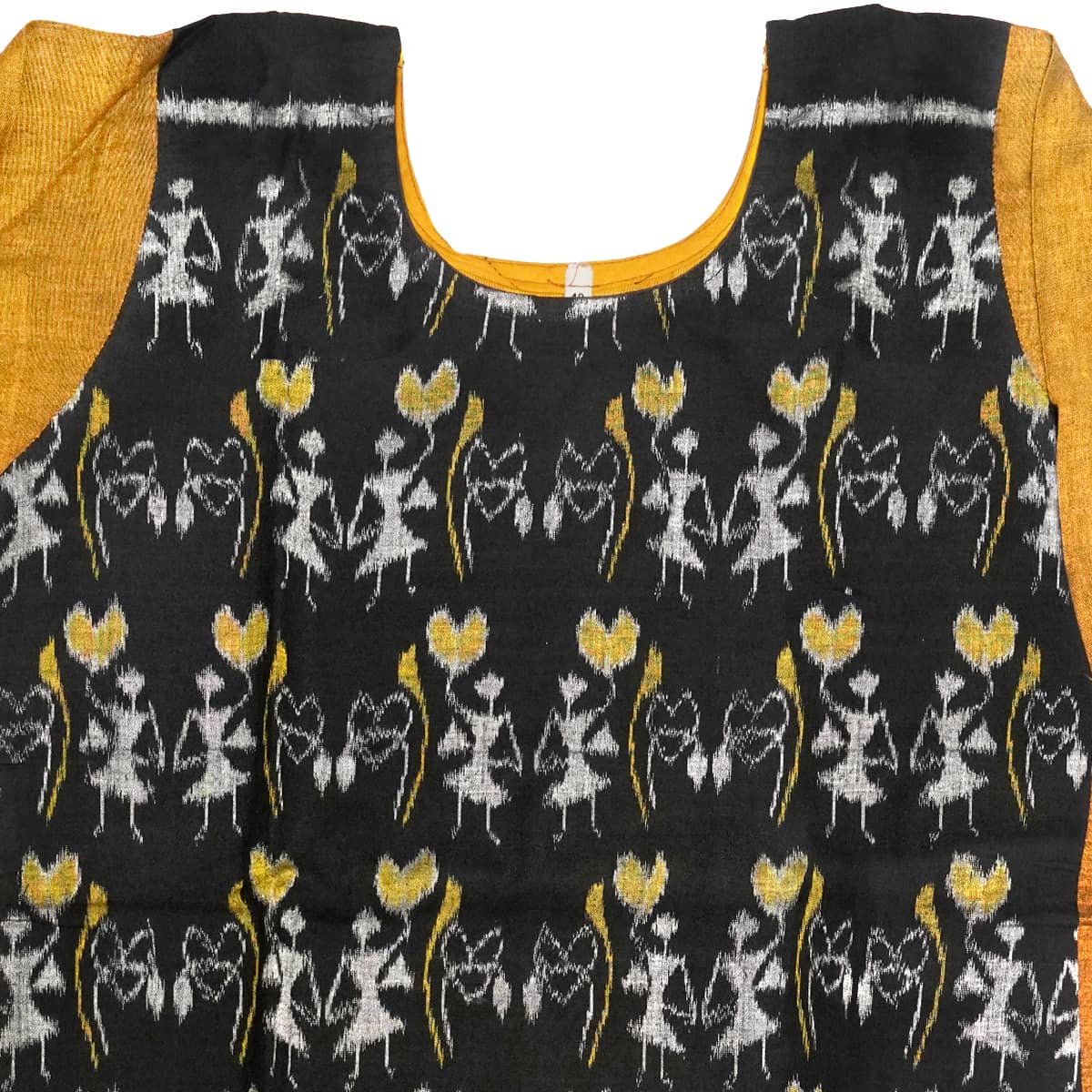 Black and Olive Handwoven Tribal Cotton Kurti