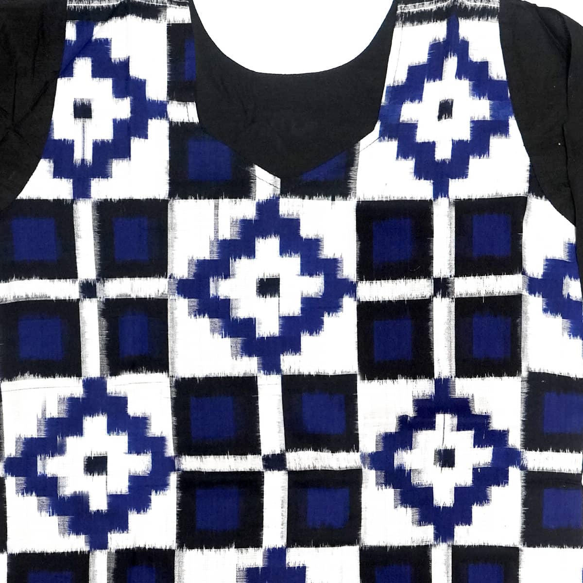 Black and White Handwoven Cotton Kurti