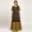 Black and Yellow Cotton Checked Kurti for ladies