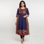Dark Blue Cotton Kurti for ladies
