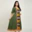 Green and Black Cotton Front Slit Kurti ladies
