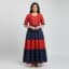 Red and Navy Blue Cotton Kurti for ladies