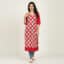 Red and Pearl White Cotton Kurti ladies
