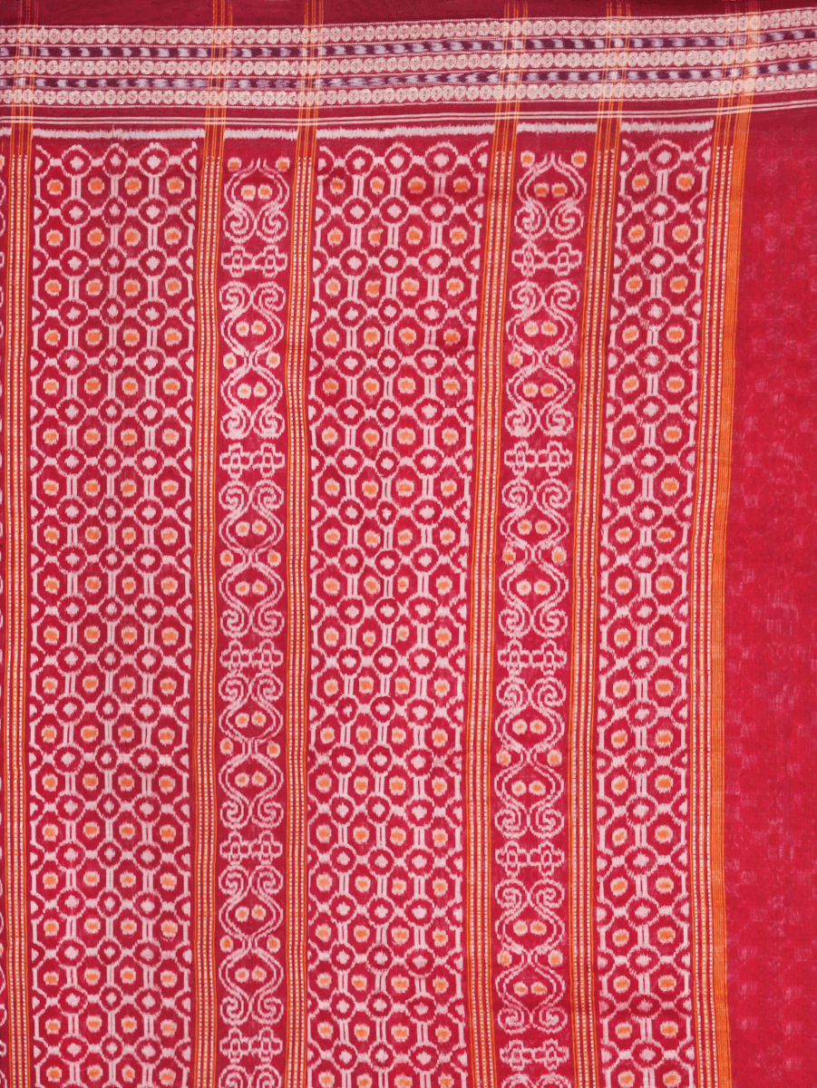 Aubergine and Chestnut Brown Sambalpuri Cotton Saree 3