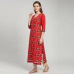 Tomato Red Cotton Kurti ladies