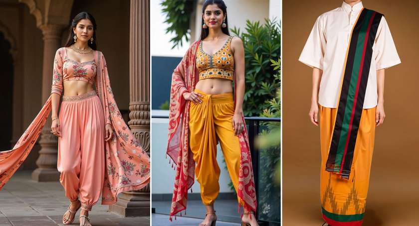 Sambalpuri Dhoti Pants with Crop Top