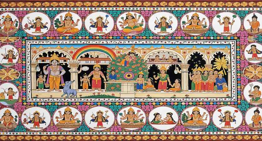Pattachitra Art on Fabric