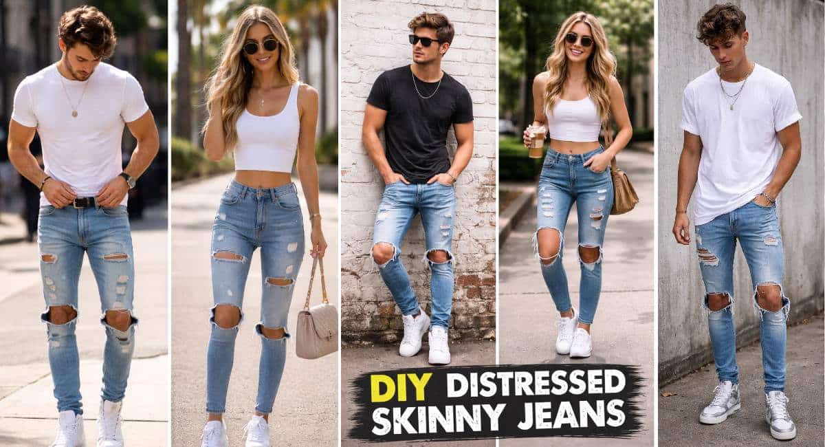 DIY Distressed Skinny Jeans